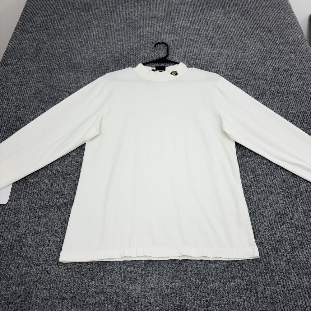 Notre Dame Adidas Shirt Mens S White Cotton Mock Neck Sporty Collegiate Style